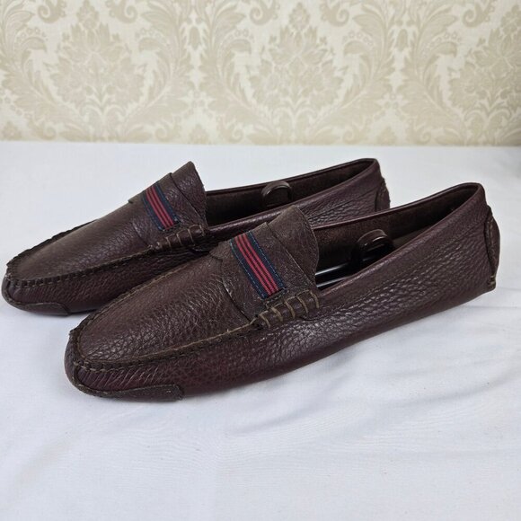 Brooks Brothers Size 11 Brown Leather Driving Moccasins Slip On Style Ribbon Dtl - Picture 1 of 16
